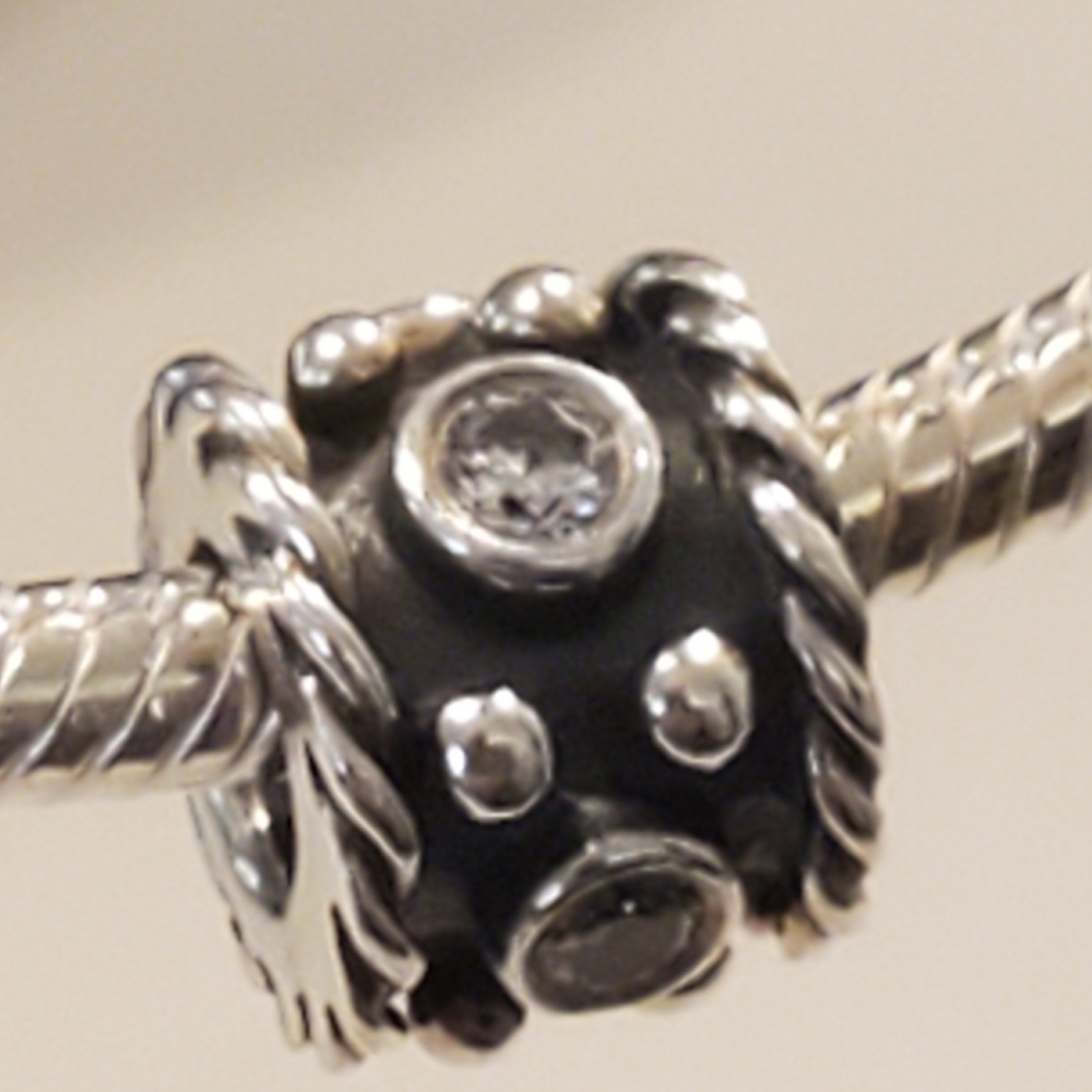 PANDORA Retired Sterling Silver Oxy Crown with Clear Zirconia 925 ALE CHARM BEAD - Picture 3 of 9